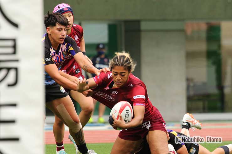 大竹風美子の突破もダブルタックルで止めた、ながとの粘り強いディフェンス