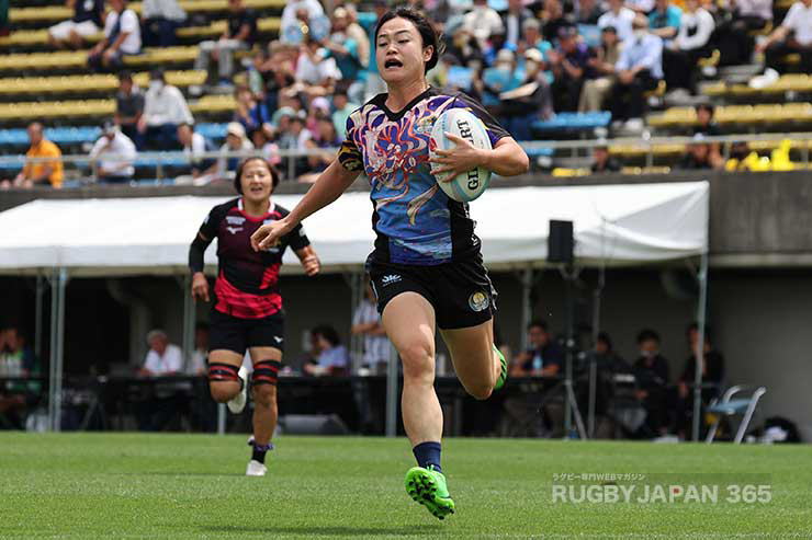 前半4分磯貝美加紗のトライで同点
