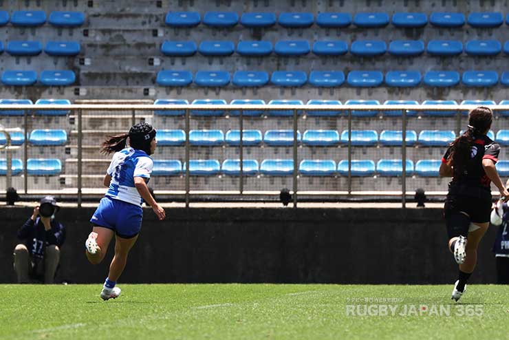 前半終了間際に矢崎桜子がトライ