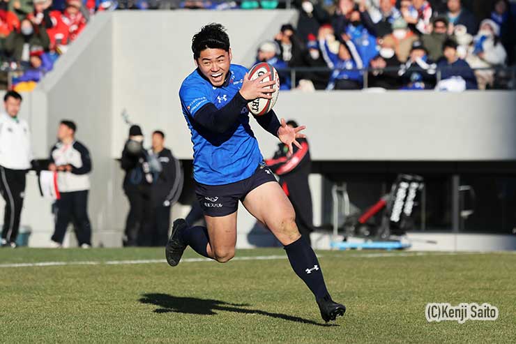 この試合で2トライを決めた竹山晃暉