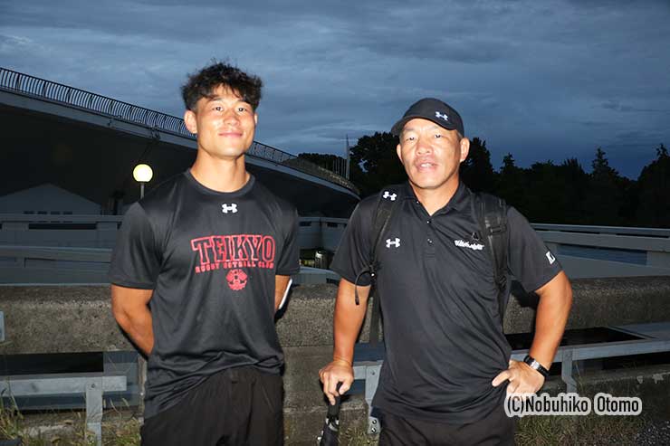 応援に訪れた父・勝彦さん（埼玉WKコーチ）と