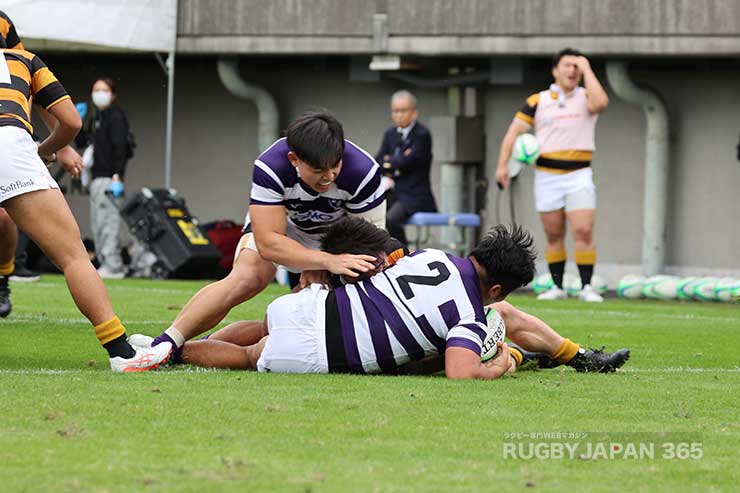 前半38分・HO西野帆平2本目のトライ