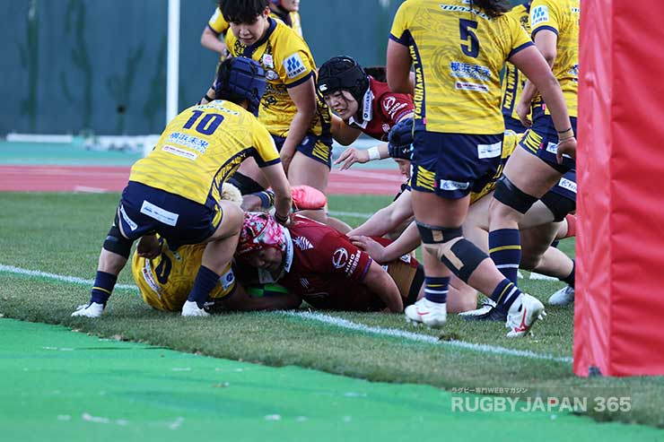 後半ロスタイムにPR髙木恵のトライ