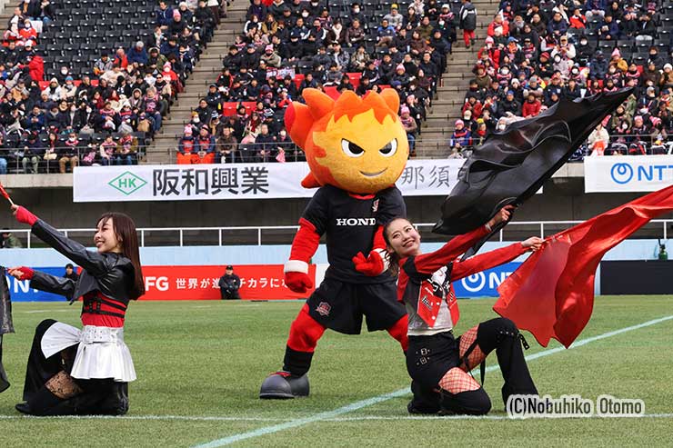 試合を盛り上げたヒートくん