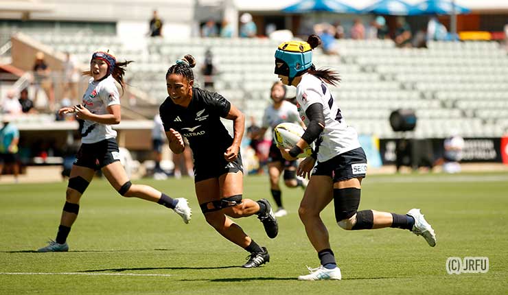 後半、梶木真凜のトライ