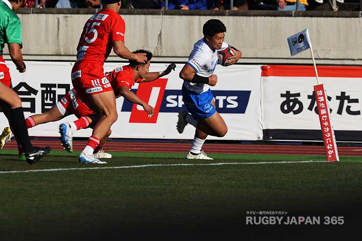 後半30分ようやく野口竜司のトライでワイルドナイツがスコア