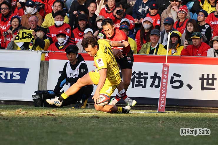 試合終了間際の38分にも尾崎秦雅がトライ