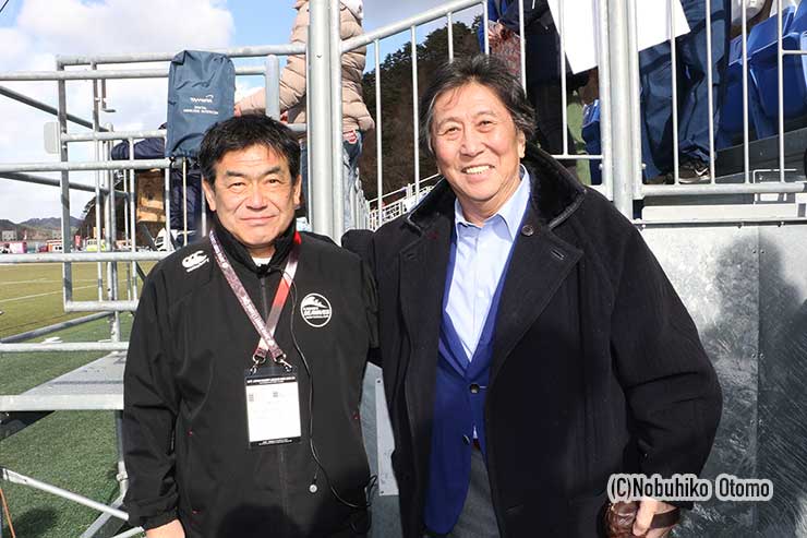 坂下総監督と松尾雄治さん、往年の無敵HBペア