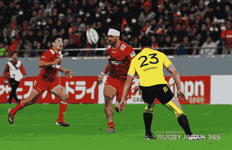 ラファエレから日和佐へノールック背面パス