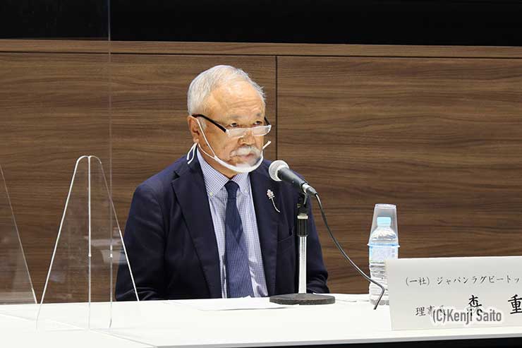 協会会長と兼任する森重隆理事長
